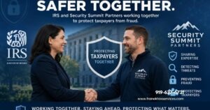 Taxpayers protection - IRS & Security Summit shaking hands - Franek Tax Services